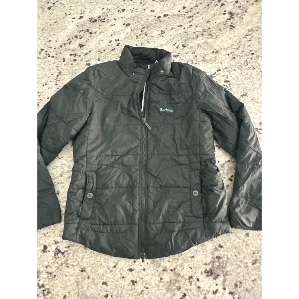 Barbour Kids Dark Green Quilted Puffer Jacket Coat Youth Size M 8/9